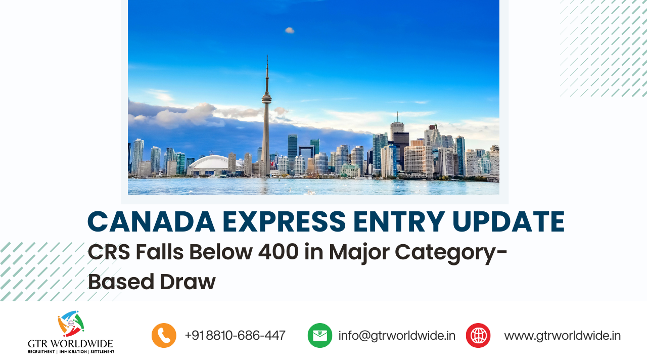 Canada Express Entry Update: CRS Score Drops Below 400 in Major Category-Based Draw