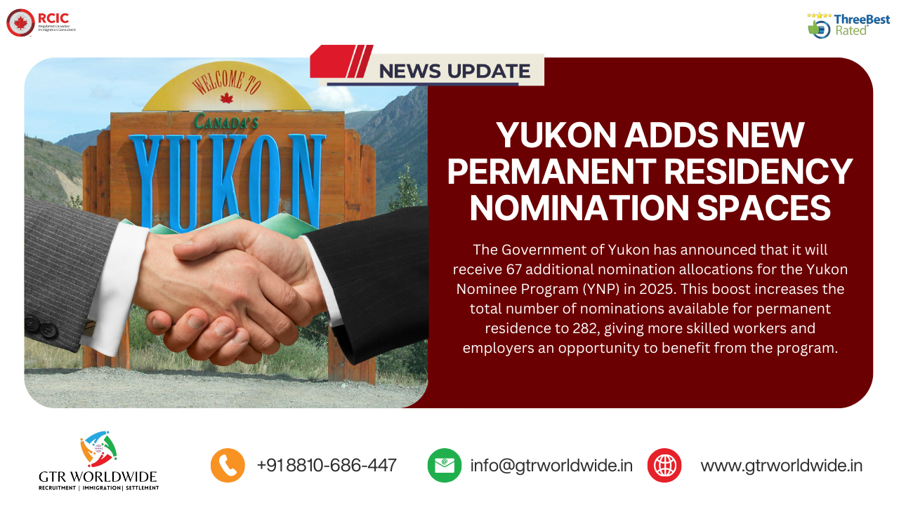Canadian Immigration – Yukon Expands Permanent Residency Nomination Spaces