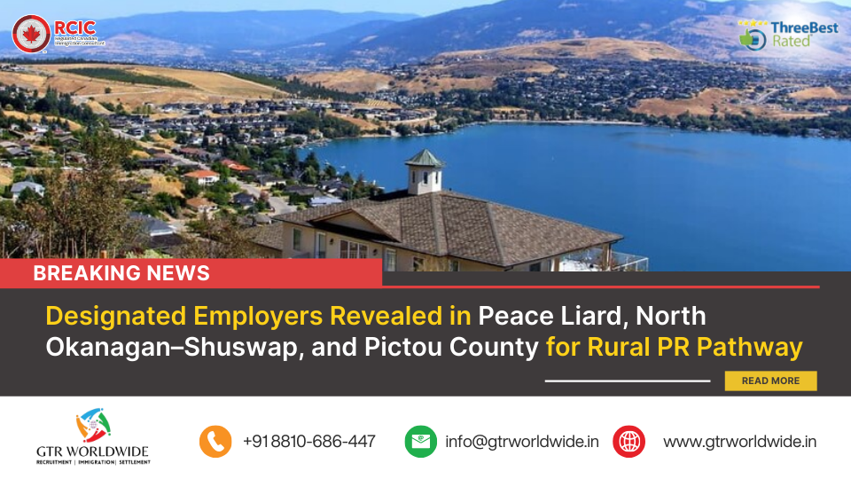 Designated Employers Announced in Peace Liard, North Okanagan–Shuswap, and Pictou County for Rural PR