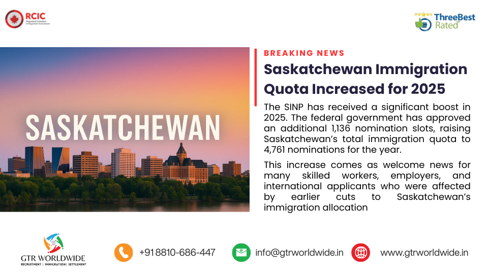 Saskatchewan Immigration Quota Increased for 2025