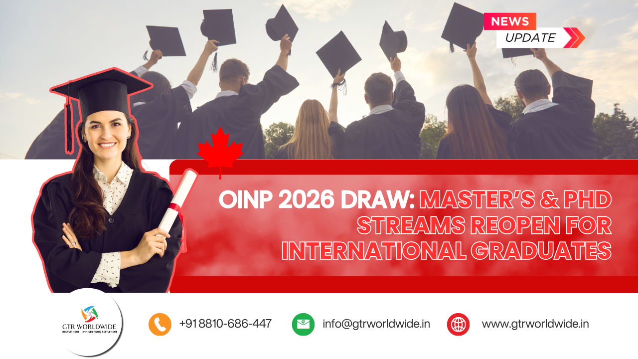 OINP 2026 Draw: Master’s & PhD Streams Reopen for International Graduates