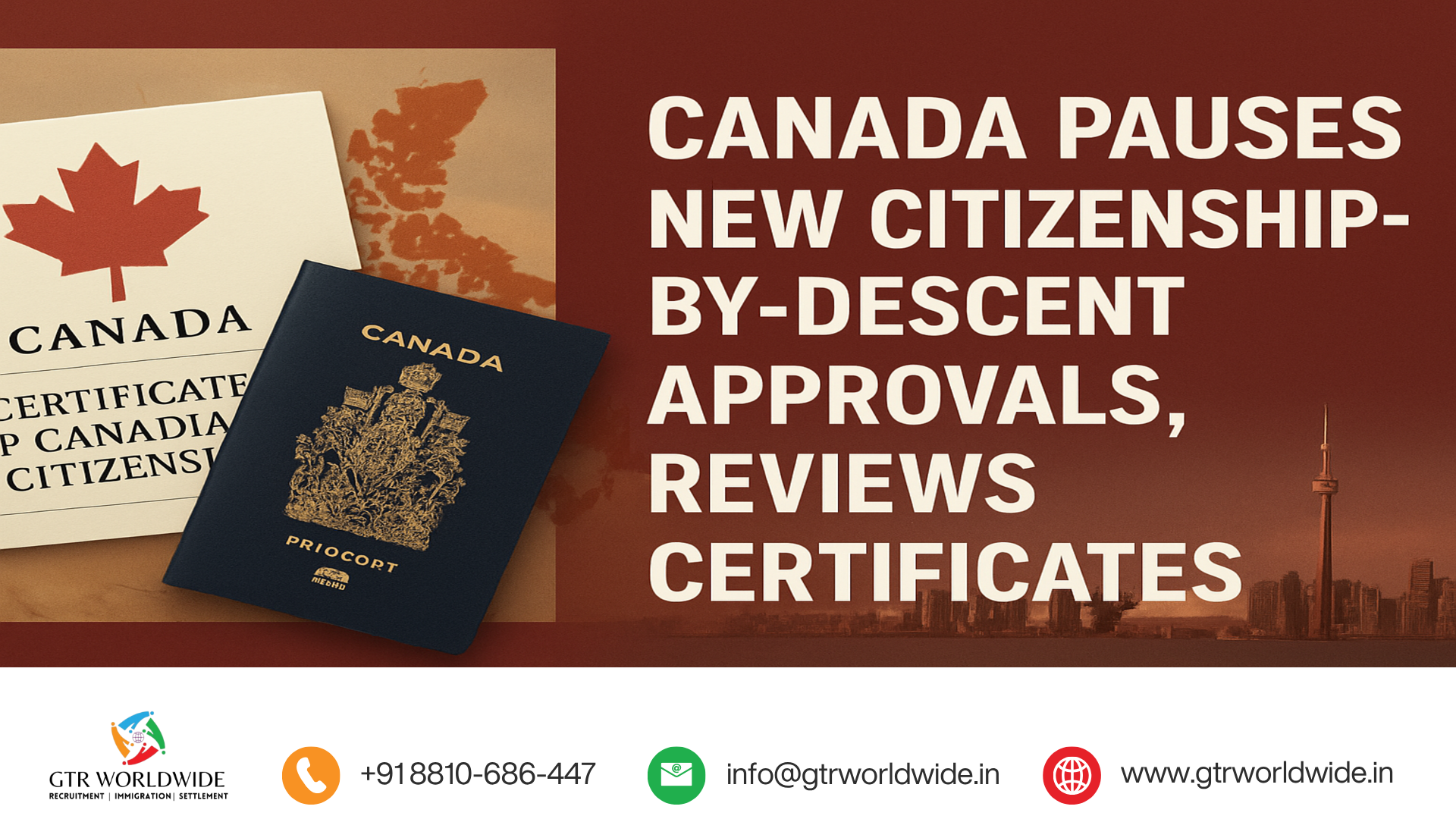 Canada Pauses New Citizenship-by-Descent Approvals, Reviews Certificates